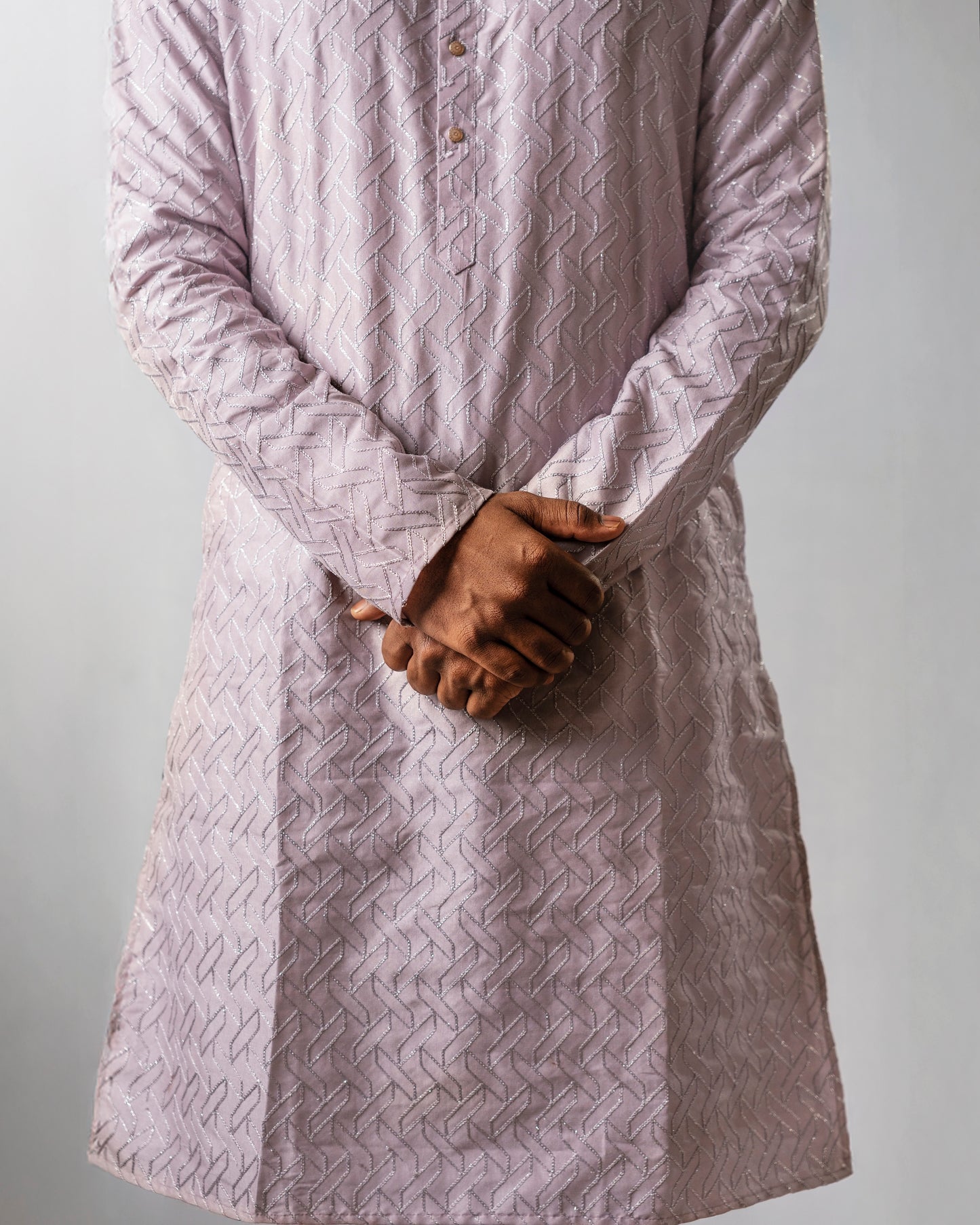 Blush Pink Elegance Kurta with Subtle Silver Embroidery | Kurta set
