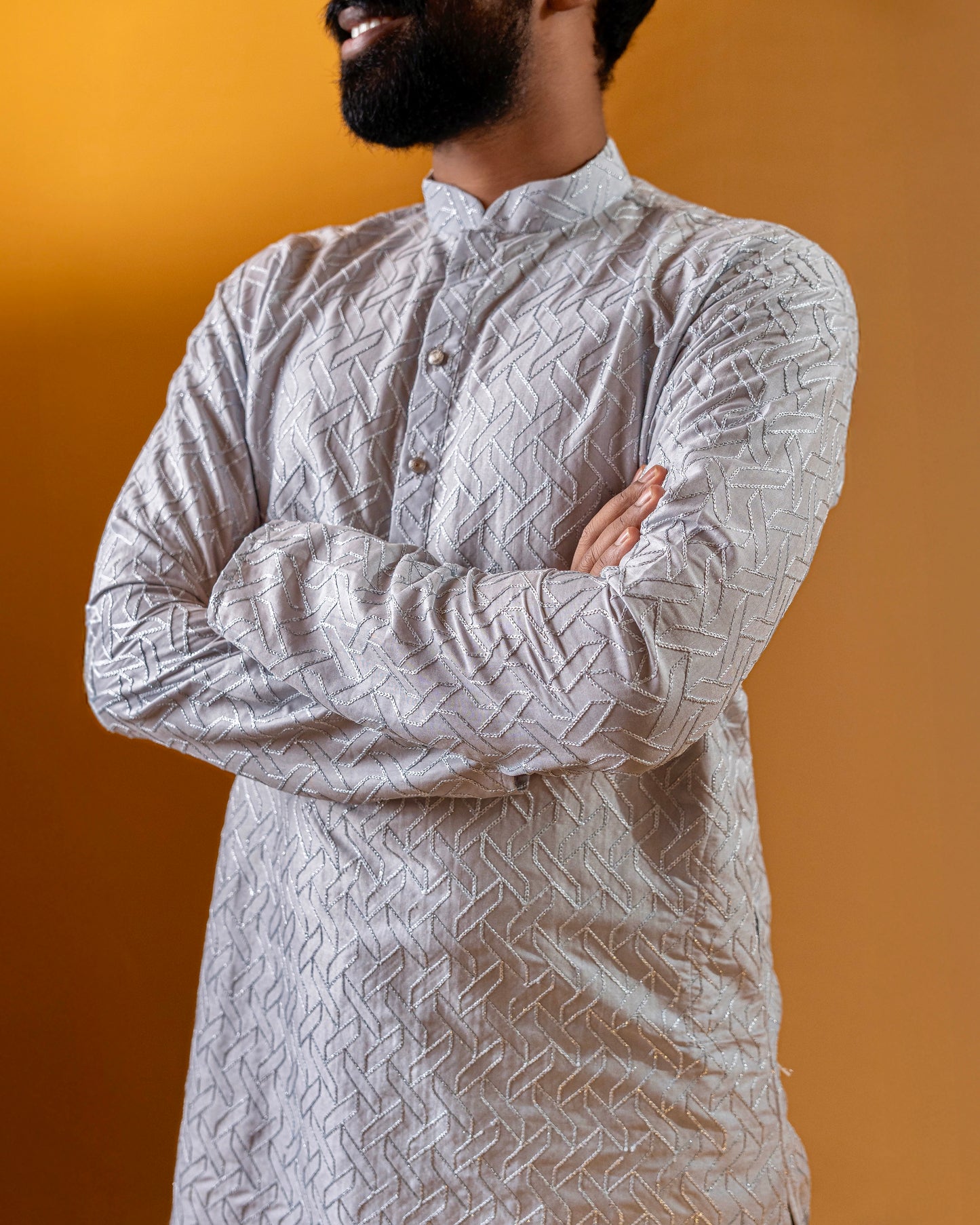 Ice Blue Kurta with Subtle Silver Embroidery | Kurta set