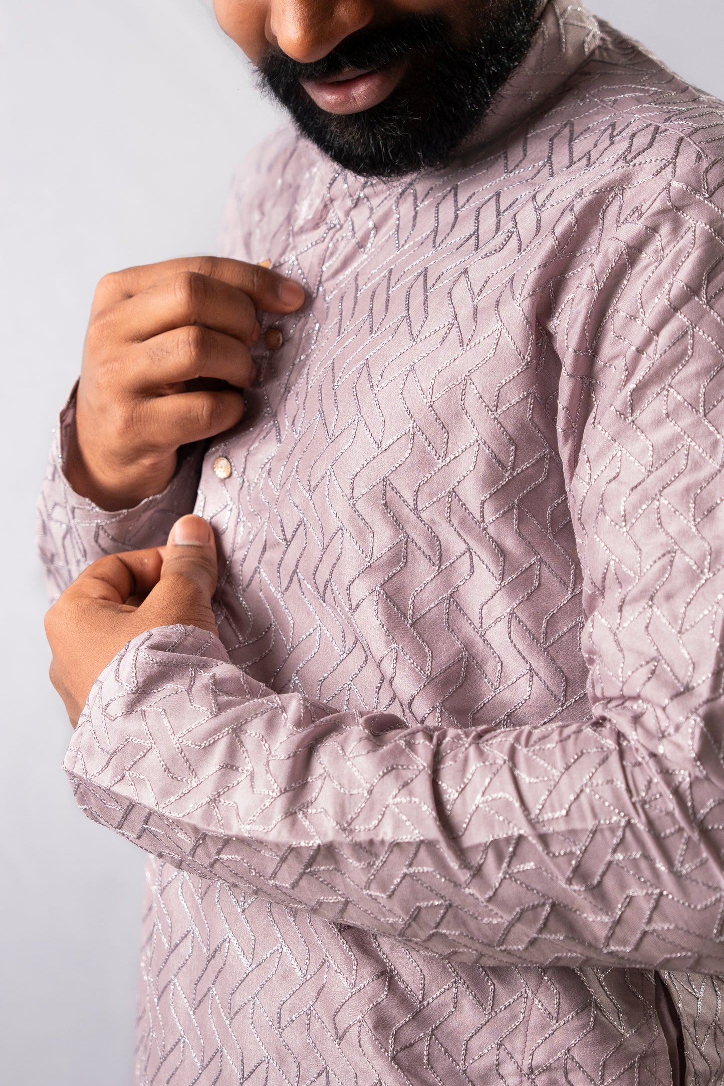 Blush Pink Elegance Kurta with Subtle Silver Embroidery | Kurta set